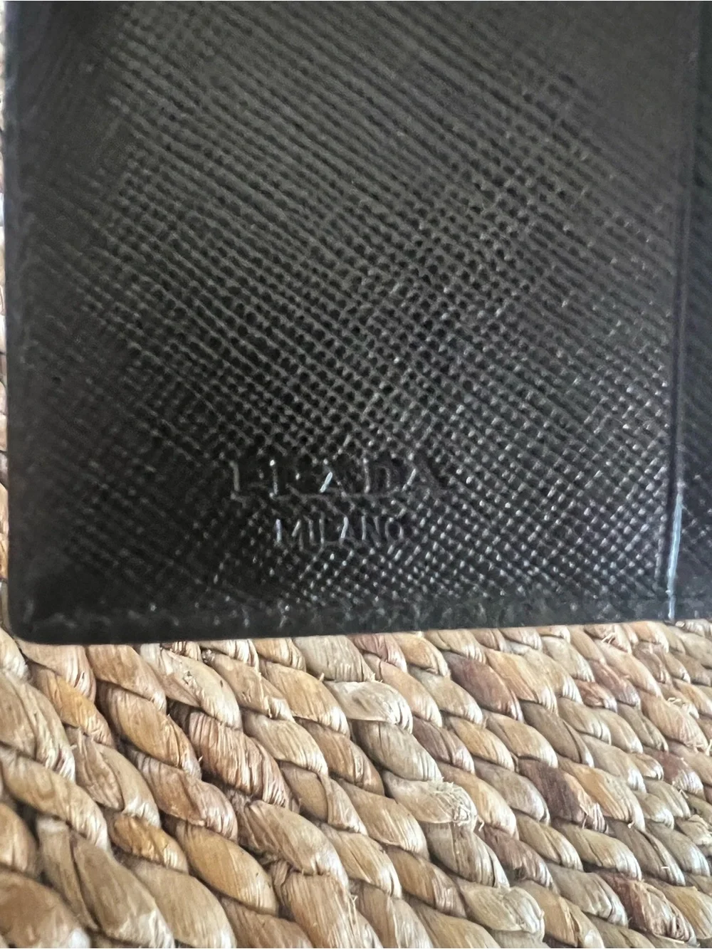Prada Black Tessuto Nylon Triangle Logo Trifold Wallet Vintage
